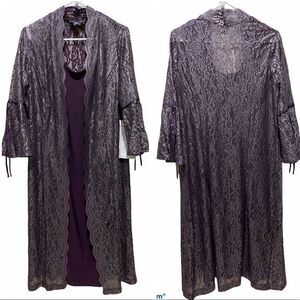 Roaman’s plus size set under dress and lace cover